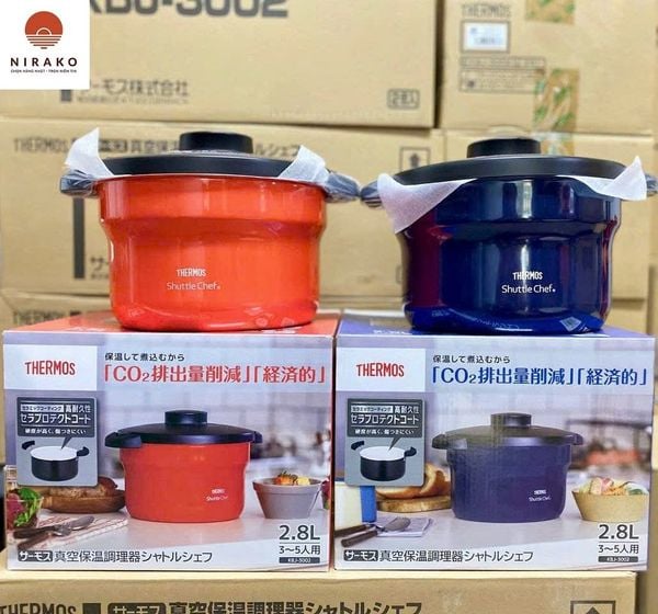 Nồi ủ chân không Thermos KBJ-3002 2,8 lít màu xanh navy
