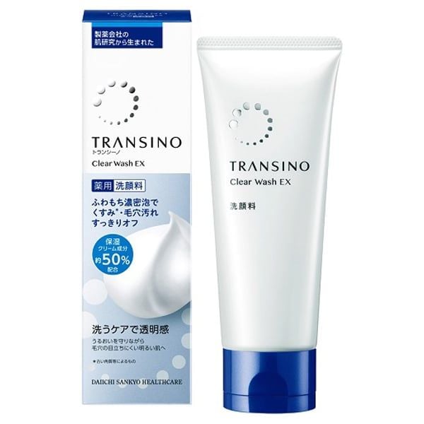 Sữa rửa mặt cấp ẩm, sáng da, trị nám Transino Clear Wash EX