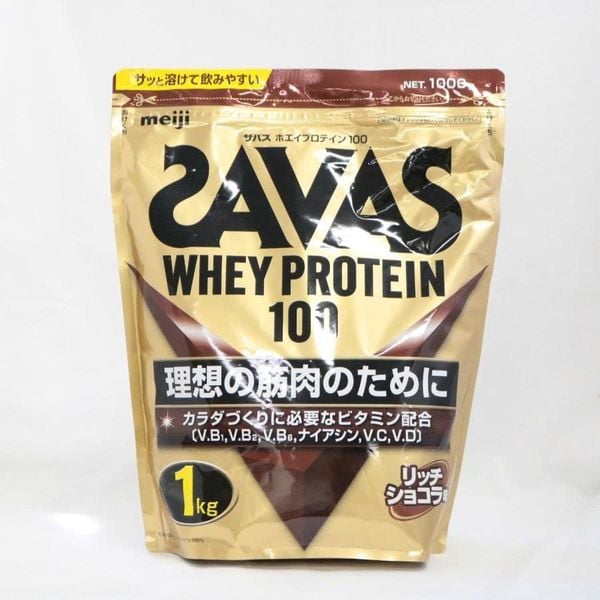 Bột Protein Whey SAVAS 100% hương vị Sô cô la đậm đà 1kg (1000g)