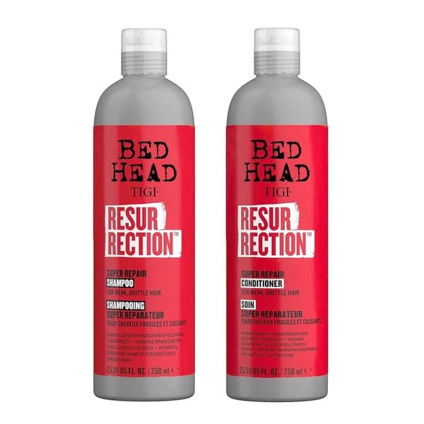 Bộ dầu gội và dầu xả Tigi Bed Head Resurrection Super Repair 750ml - dành cho tóc hư tổn