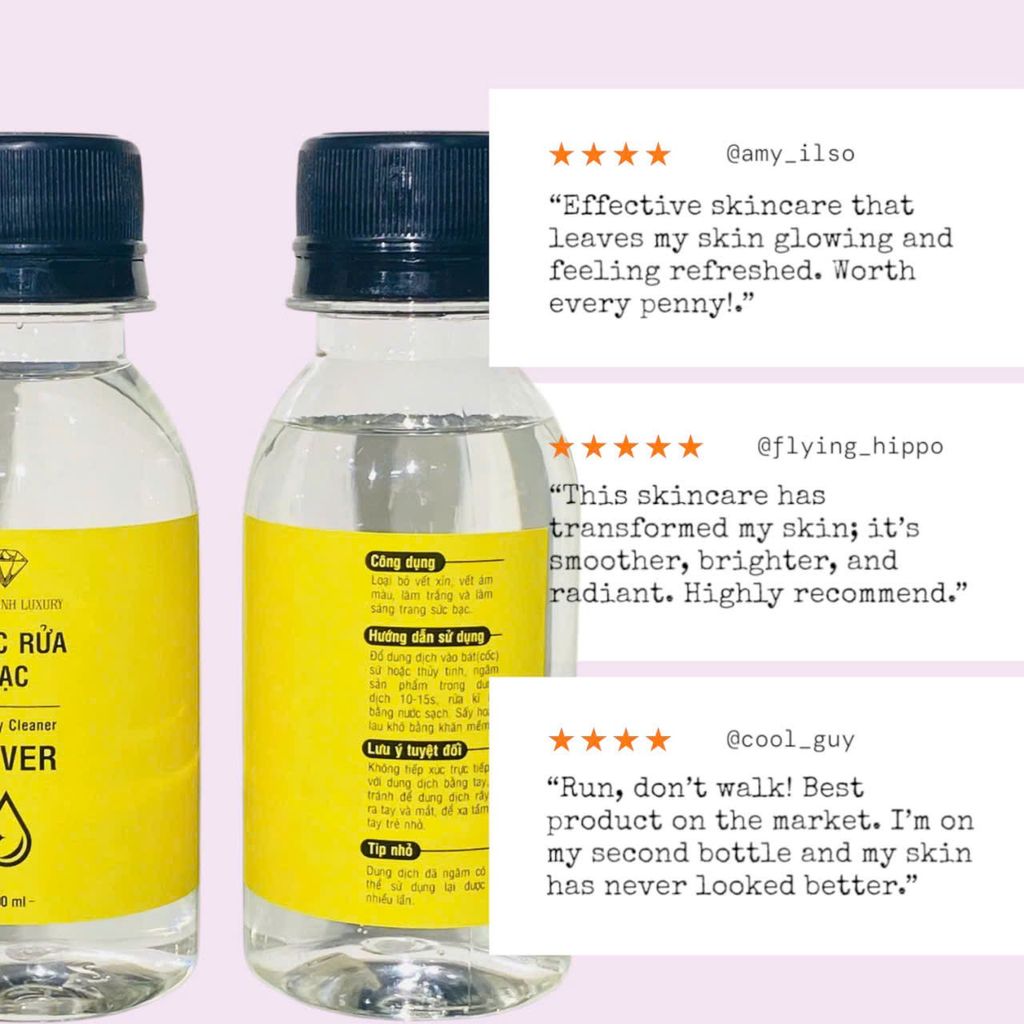 Nước rửa bạc trang sức chuyên nghiệp cấp tốc 15 giây Tiến Thành Luxury