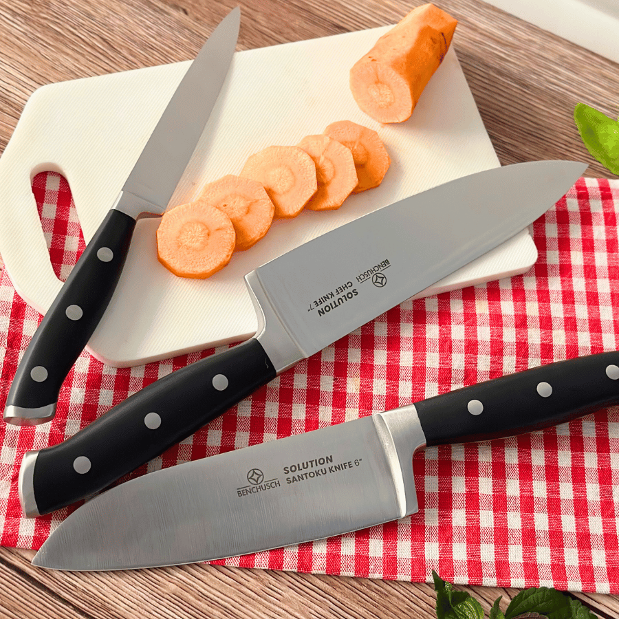 Bộ 03 Dao Nhà Bếp Benchusch Solution Series Cắt Thái Đa Năng - Thép Không Gỉ - Cán Nhựa - Chống Trơn Trượt