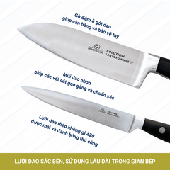 Bộ 02 Dao Nhà Bếp Benchusch Solution Series - Dao Santoku 6 Inch & Dao Gọt 5 Inch
