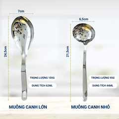 Combo 02 Muỗng Vá Múc Canh Cao Cấp Inox 304 DandiHome Chính Hãng