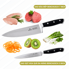 Bộ 02 Dao Nhà Bếp Benchusch Solution Series - Dao Đầu Bếp 7 Inch & Dao Gọt 5 Inch
