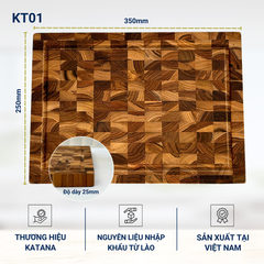 Thớt Gỗ Teak Katana KT00 và KT01 (Dày 25mm) – Tiện Lợi Thái Băm – Dễ Dàng Vệ Sinh