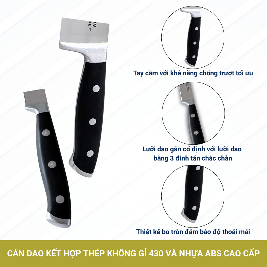 Bộ 02 Dao Nhà Bếp Benchusch Solution Series - Dao Đầu Bếp 7 Inch & Dao Gọt 5 Inch