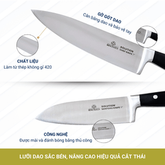 Bộ 02 Dao Nhà Bếp Benchusch Solution Series - Dao Đầu Bếp 7 Inch & Dao Santoku 6 Inch