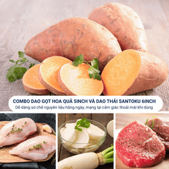 Bộ 02 Dao Nhà Bếp Benchusch Solution Series - Dao Santoku 6 Inch & Dao Gọt 5 Inch