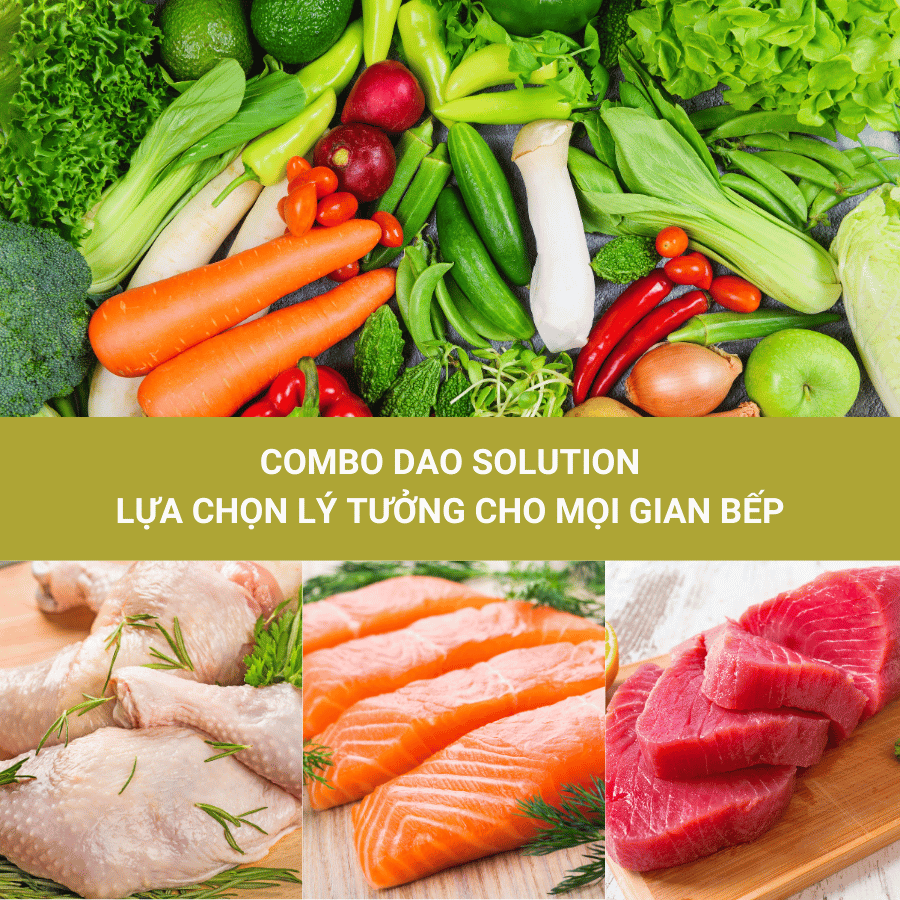 Bộ 03 Dao Nhà Bếp Benchusch Solution Series Cắt Thái Đa Năng - Thép Không Gỉ - Cán Nhựa - Chống Trơn Trượt