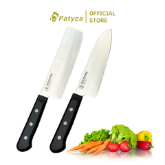 Bộ 2 Dao Katana Basic Santoku & Nakiri 165mm – Dao Thái Thịt Cá Rau Củ – KATA401 & KATA403