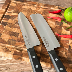 Bộ 2 Dao Katana Basic Santoku & Nakiri 165mm – Dao Thái Thịt Cá Rau Củ – KATA401 & KATA403