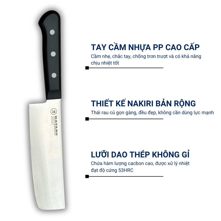 Dao Bếp Cao Cấp KATANA Basic Nakiri 165mm - Dao Thái Rau Củ KATA403
