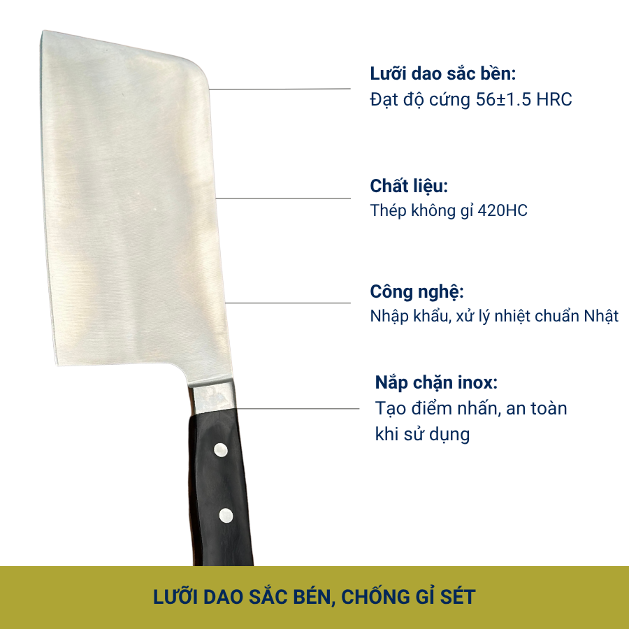 Dao Chặt Chuyên Dụng KATANA Essential Chopping 200mm - Dao Chặt Gà Vịt KATA206