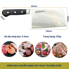 Dao Chặt Chuyên Dụng KATANA Essential Chopping 200mm - Dao Chặt Gà Vịt KATA206