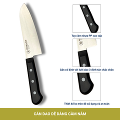 Dao Bếp Cao Cấp KATANA Basic Santoku 165mm - Dao Thái Đa Năng KATA401