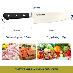 Dao Bếp Cao Cấp KATANA Essential Santoku 165mm - Dao Thái Đa Năng KATA201