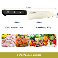 Dao Bếp Cao Cấp KATANA Basic Santoku 165mm - Dao Thái Đa Năng KATA401