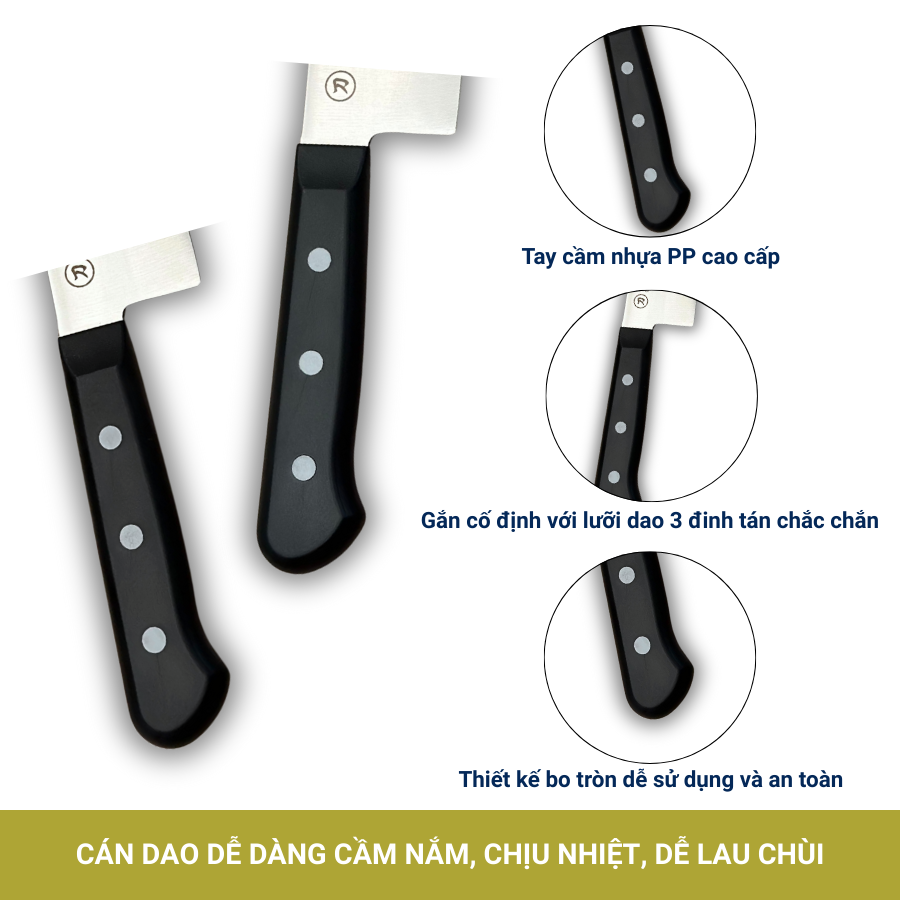 Bộ 2 Dao Katana Basic Santoku & Nakiri 165mm – Dao Thái Thịt Cá Rau Củ – KATA401 & KATA403