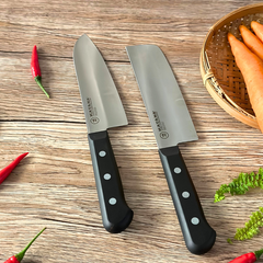 Bộ 2 Dao Katana Basic Santoku & Nakiri 165mm – Dao Thái Thịt Cá Rau Củ – KATA401 & KATA403