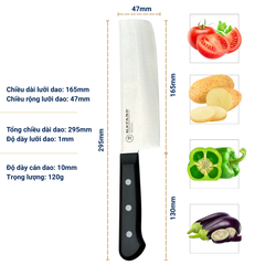 Dao Bếp Cao Cấp KATANA Basic Nakiri 165mm - Dao Thái Rau Củ KATA403