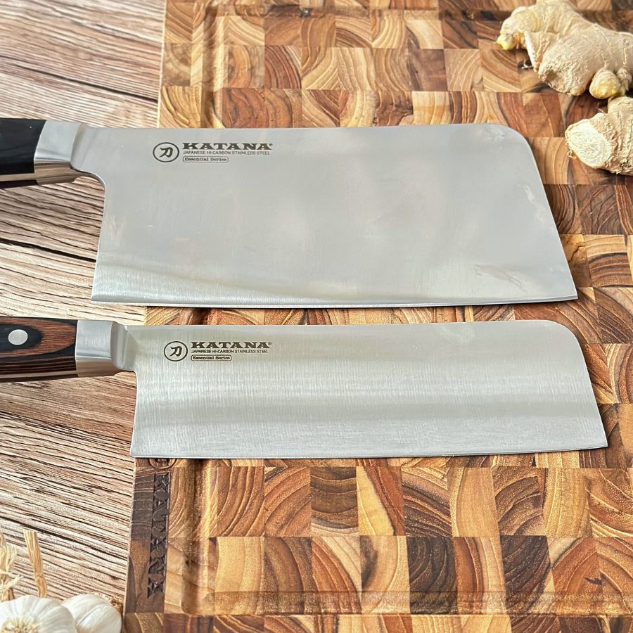 Bộ Dao Chặt và Dao Thái Cao Cấp Katana Essential Chopping 200mm & Nakiri 180mm – KATA206 & KATA203