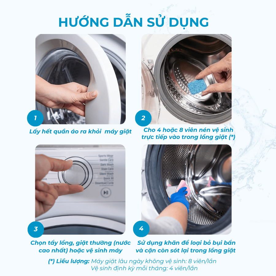 Viên Tẩy Lồng Máy Giặt Mr. Fresh – Hộp 16 Viên (15gr/viên)