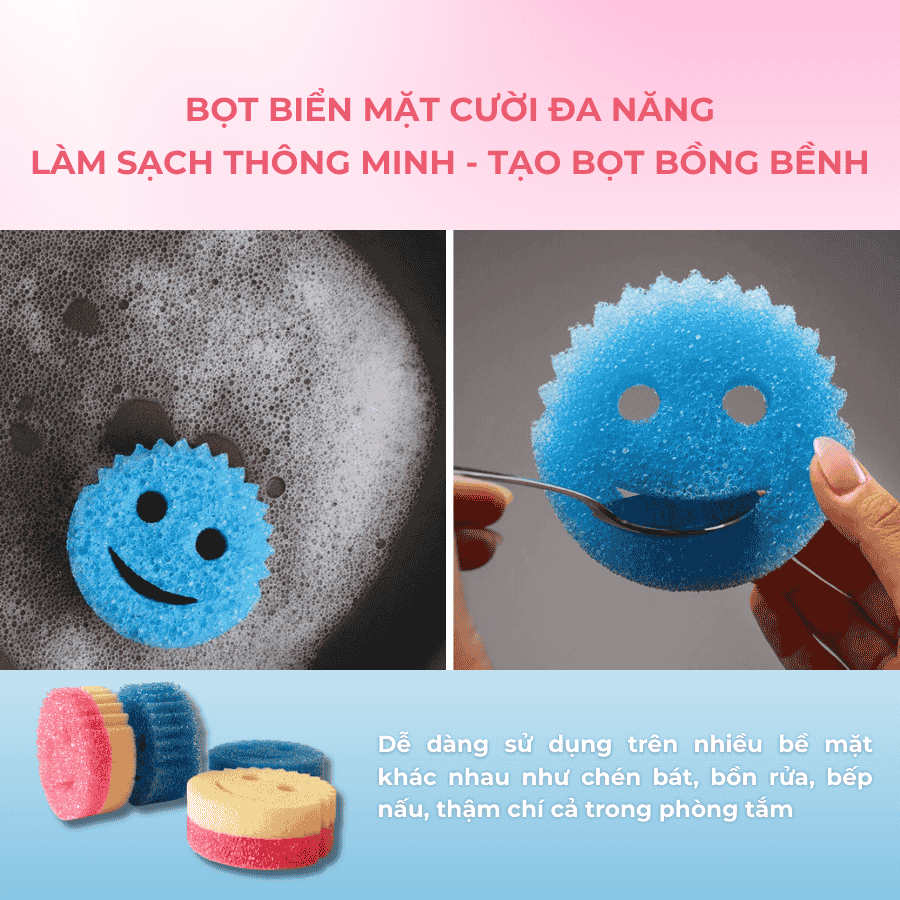 Bộ Đôi Miếng Rửa Chén Bọt Biển Scrub Babies - Thương Hiệu Scrub Daddy