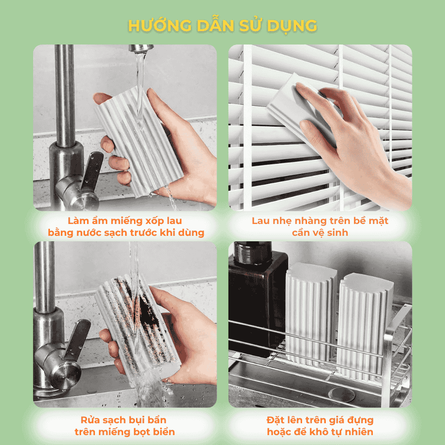 Miếng Xốp Lau Chùi Đa Năng Damp Duster Scrub Daddy