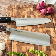 Bộ 2 Dao Katana Essential Santoku 165mm & Nakiri 180mm – Dao Thái Thịt Cá Rau Củ – KATA201 & KATA203