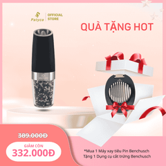 Máy Xay Tiêu Tự Động Bằng Pin Benchusch - Cảm Ứng Trọng Lực - Dùng 6 Pin AAA - Bảo Hành 6 Tháng