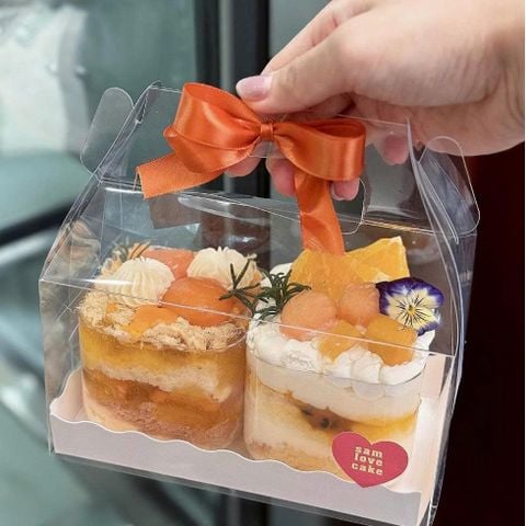 10 hộp mica nhựa trong quai xách 16x9x9cm