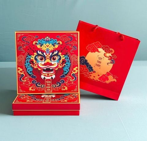 Hộp trung thu 1 bánh lớn 500gr - 1,200gr Kim Lân.