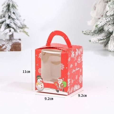 Hộp 1 cupcake Giáng Sinh đỏ (5 hộp)