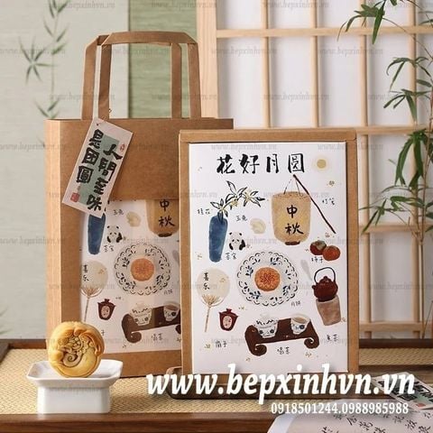 Bộ túi hộp trung thu 6 bánh 80g Đoàn Viên