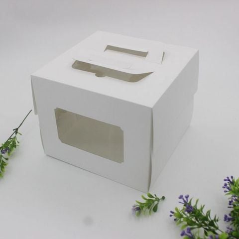 Hộp bánh kem kèm đế 25cm cao 20cm Trắng Supo.
