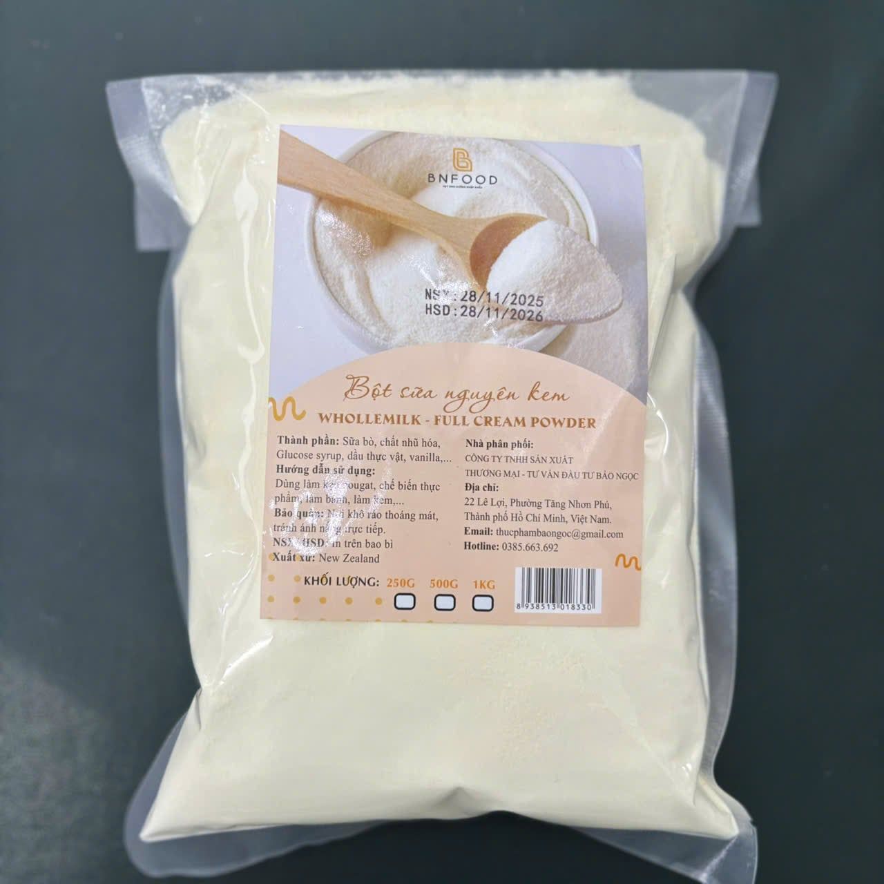 Bột sữa nguyên kem (Full Cream) - BN food 500gr.