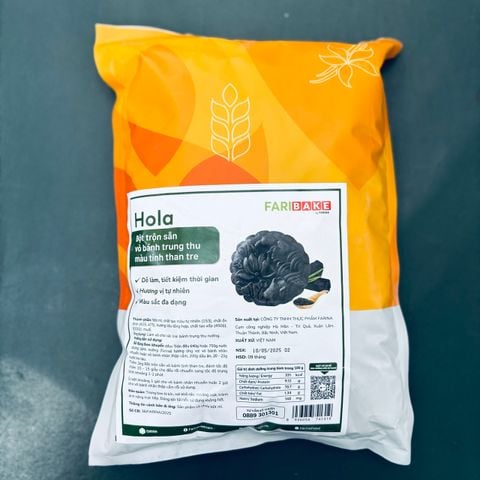 Bột trộn sẵn vỏ bánh trung thu màu tinh than tre Hola Farina 1kg