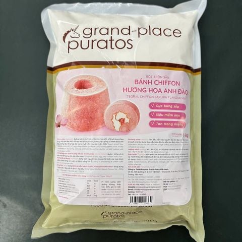 Bột trộn sẵn bánh chinfon hương hoa anh đào Puratos 1kg.
