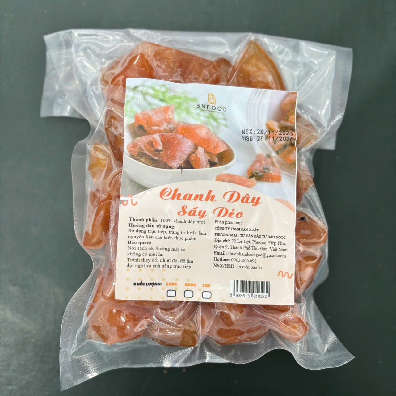 Chanh dây sấy dẻo 500gr.