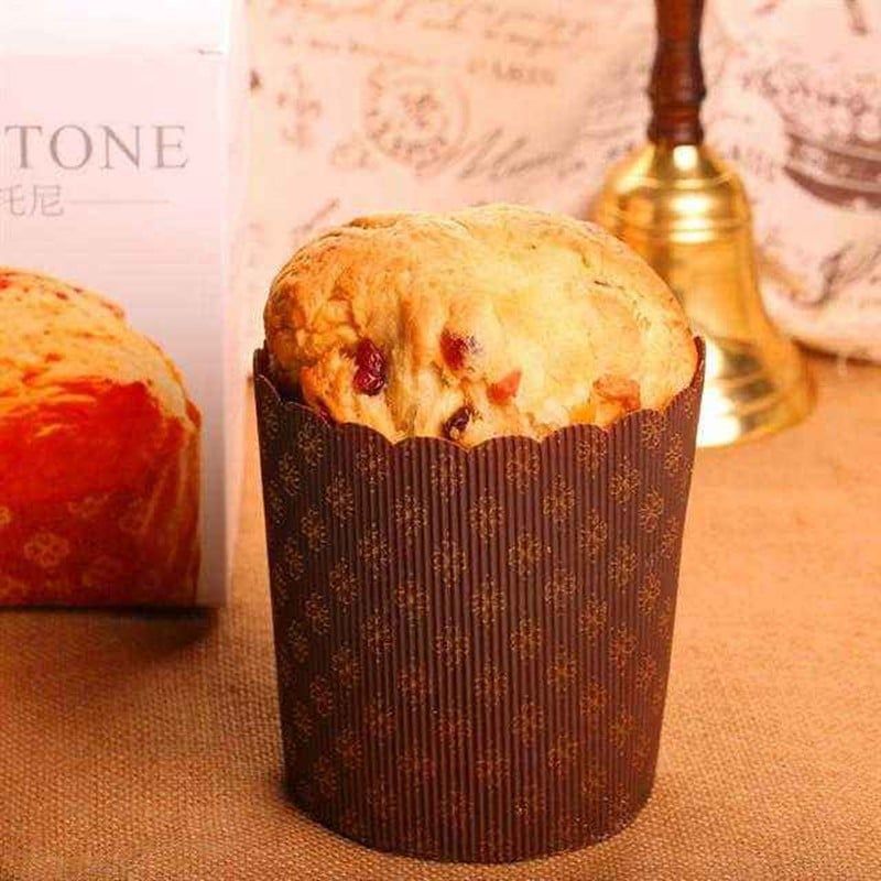 Khuôn cup giấy Panettone 3'' đỏ/nâu (5 cup)