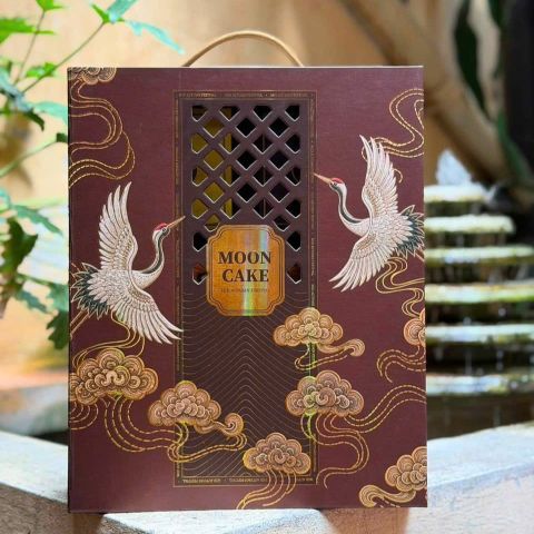 Hộp trung thu 4 bánh trà 150g - 250g Hạc Gấm Hoa.