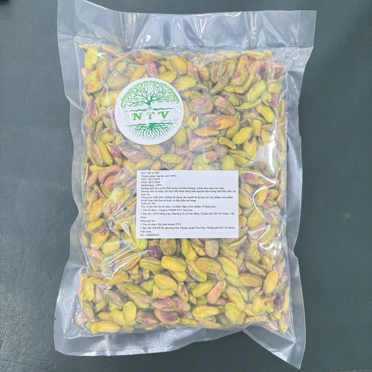 Hạt dẻ cười tách vỏ NTV 500g.