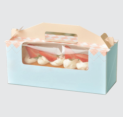 Hộp bánh cuộn/ 3 cupcake caro