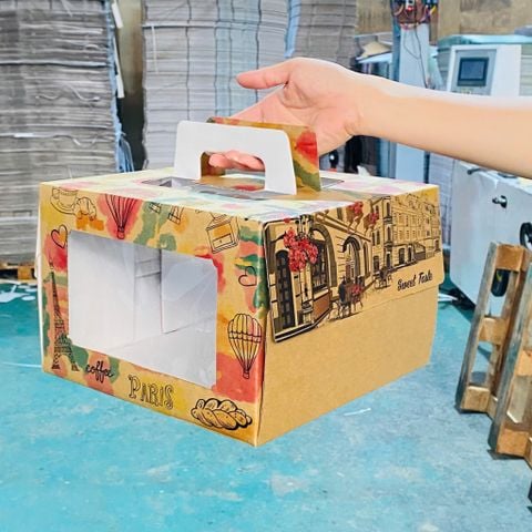 Hộp bánh kem kèm đế 35cm cao 18cm Mộc Lam.