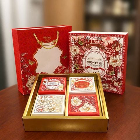 Hộp trung thu 4 bánh 150g - 250g Bách Hoa.
