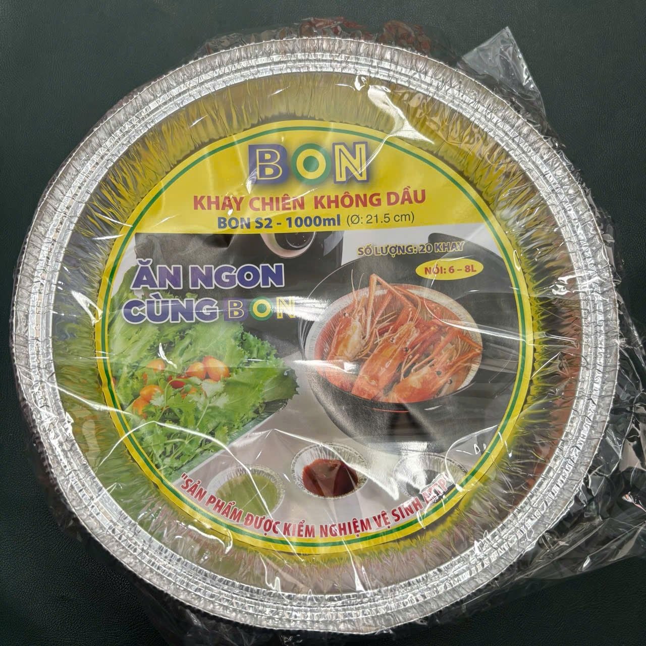 Hộp nhôm tròn đựng thực phẩm Bon S2 - 1000ml.