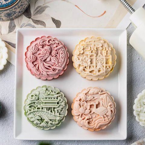 Khuôn trung thu 150g 4 mặt tròn Cá Chép.