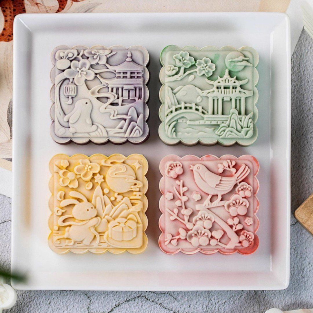 Khuôn trung thu 150g 4 mặt vuông Thỏ Ngọc