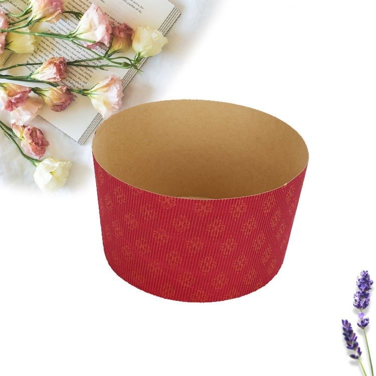 Khuôn cup giấy Panettone đỏ 3 size (5 cup)